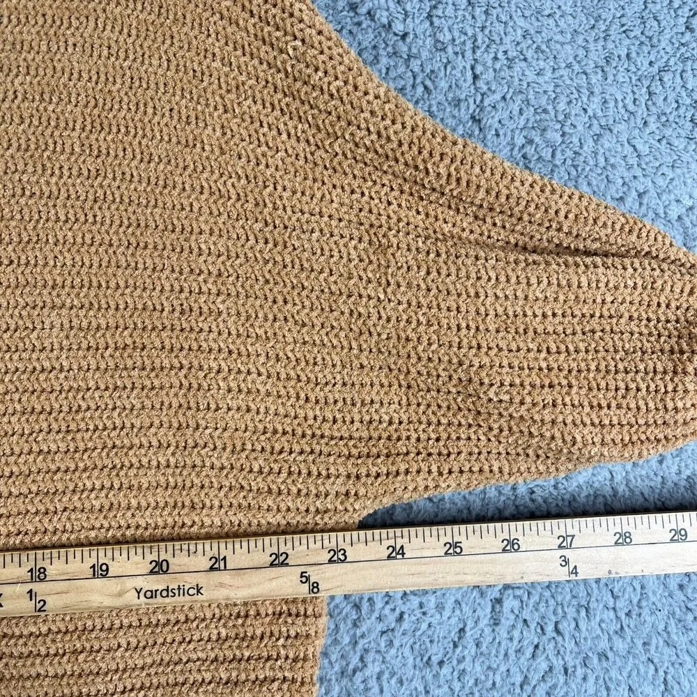 American Eagle Outfitters Sweater Womens XS Tan High Low Knit Lightweight Slits